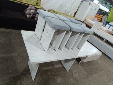 стол и табуретки для кухни: Кухонный стол и стул, Новый, Бесплатная доставка, цвет - Белый — 4