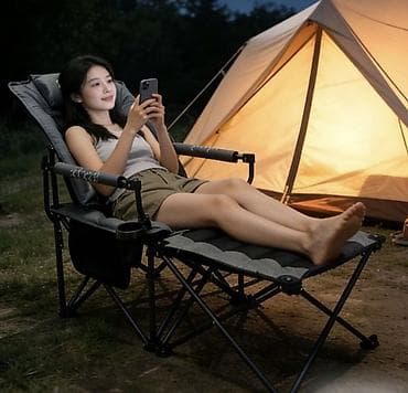 семейные одежды: Походный складной стул, Другой материал, цвет - Серый — 3