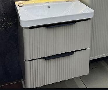 дамский столик: Тумба с умывальником для ванной комнаты Цвет латте Бренд: Ламис — 2