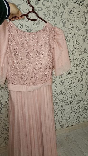 платье холодок: Вечернее платье, А-силуэт, Длинная модель, Полиэстер, С рукавами, Стразы, S — 5