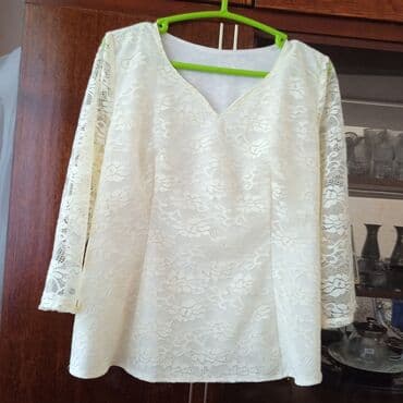 бирюзовая рубашка: Продаю новую гипюровую блузку с подкладкой.Размер 48/50.Цена 500 — 1