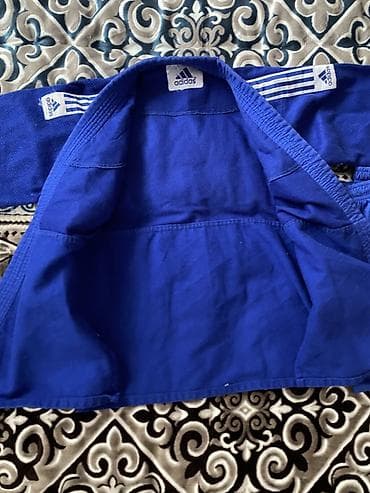 Кимоно для дзюдо Adidas, синее, комплект: куртка и брюки. - — 2