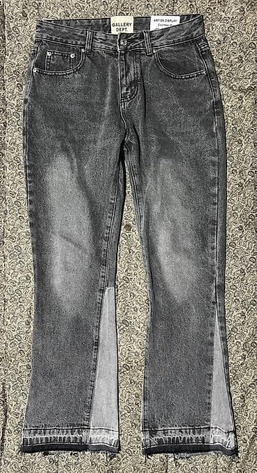 Джинсы Gallery Dept. - Цвет: выстиранный графит/серый, контрастные