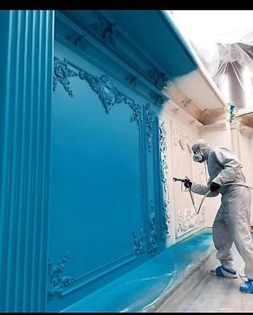 Терезелер жана комплектөөчүлөр: Малярные работы и безвоздушная покраска стен и потолков в Бишкеке — 3