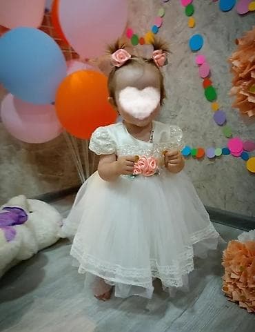 Детское платье, цвет - Белый, Б/у — 2