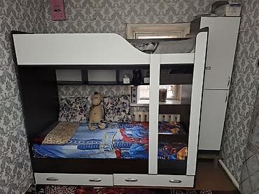 Двухъярусная детская кровать, ЛДСП, цвет - Белый