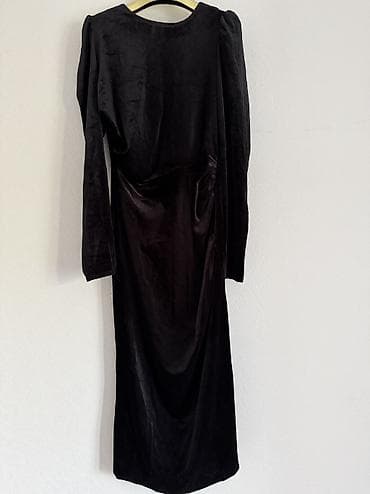 ted baker london: Черное платье миди из бархатистой ткани - Цвет: глубокий черный - — 2