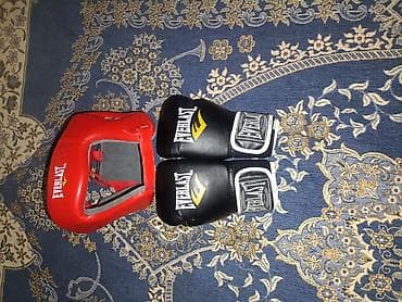 Перчатки: Боксерский комплект Everlast. - Перчатки Everlast (пара, черные) с — 1