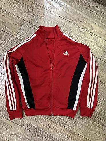 Adidas спортивная кофта/толстовка на молнии 8-10 лет - Цвет: красный