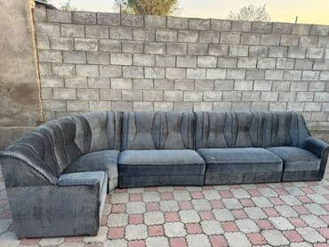 бир адамдык диван: Угловой диван серого цвета, который обеспечит комфортное размещение в — 2