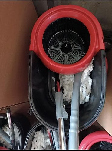 Тазалоо үчүн инвентарь: Швабра с ведром и центрифугой (spin-mop) - Комплект: ведро с — 6