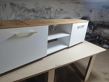 small table: Тумба и подставка для телевизора, Новый, Напольная, ЛДСП, В рассрочку, Платная доставка, цвет - Белый — 2