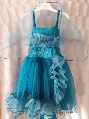 национальный костюм для детей: Детское платье, цвет - Зеленый, Б/у — 1