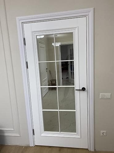 наличники на двери: Двери для домов и квартир, Деревянная, Одностворчатая, Со стеклом, цвет - Белый — 4