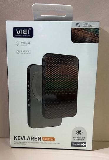 fly sky: Внешний аккумулятор VIEI KEVLAREN 5000 mAh (карбановый без проводной ) — 4