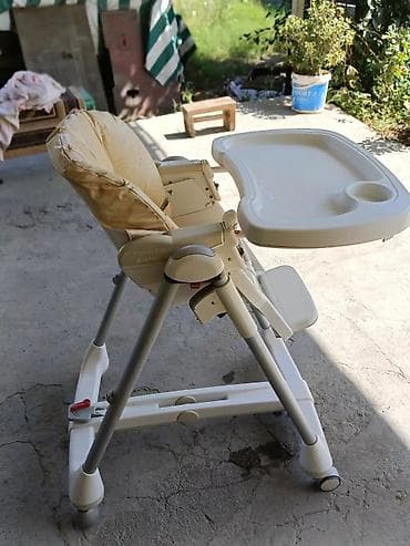 венера: Стульчик для кормления, Б/у, Peg perego, Металл, Другой вид, цвет - Бежевый, Самовывоз — 7