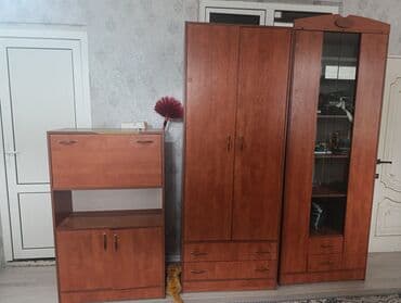 Креслолор: Зал үчүн гарнитур, Колдонулган, Шкаф, МДФ, Өзү алып кетүү, түсү - Күрөң — 3