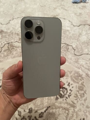 3ds max: IPhone 15 Pro Max, Б/у, 256 ГБ, Natural Titanium, Зарядное устройство, Защитное стекло, Чехол, 90 % — 1