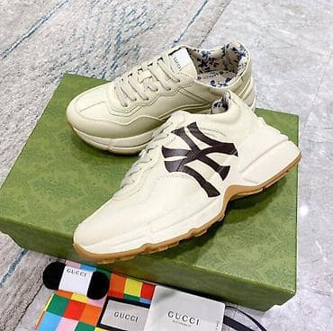 Ботинки: Мужские кроссовки, 37, Gucci, Б/у, цвет - Бежевый, Самовывоз — 1