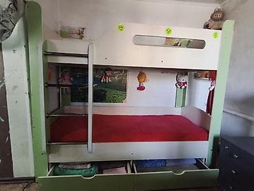 2 х ярусная детская кровать: Детская двухъярусная кровать с выкатными ящиками - Компоновка: два — 2