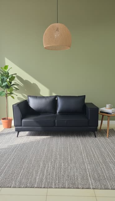 кожаный диван: Прямой диван, Двуместный — 1