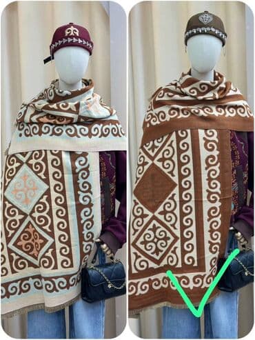 палантины: Кашемир с этно-орнаментам - Большой теплый палантин/шарф с — 2