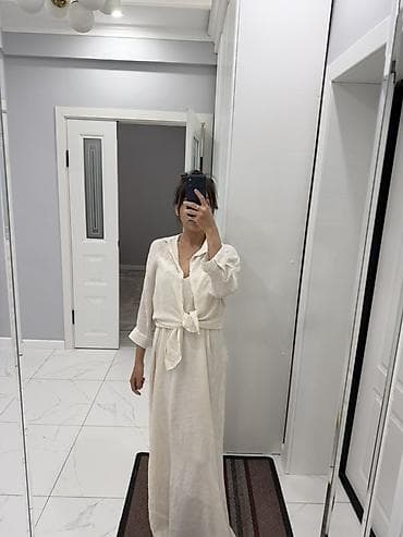 пиджак лен: Комплект, цвет - Белый — 2