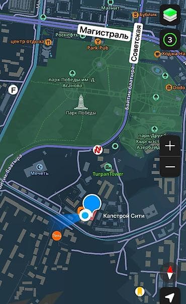 капстрой: 1 комната, 51 м², Элитка, Асанбай мкр Элитка, 9 этаж, Евроремонт — 2