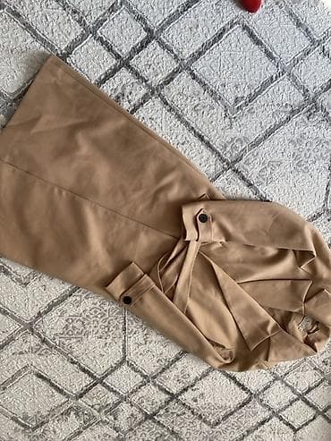 короткий тренч: Плащ/тренч женский, цвет бежевый (карамель). Модель с поясом и — 2