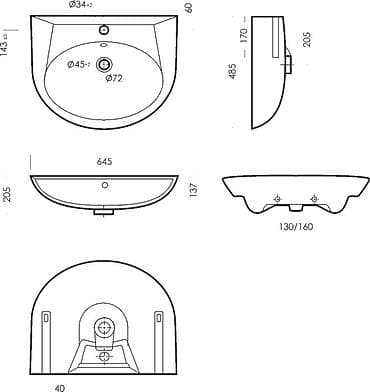 Дом и сад: Раковина для ванной, Особенности: Глянцевое, Овальная форма, Материал: Керамика — 2