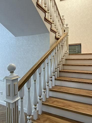 дуба: Деревянная лестница Для дома, Бесплатная доставка, Вид дерева: Лиственница, Форма лестницы: Много-маршевая, Стиль: Лофт — 3