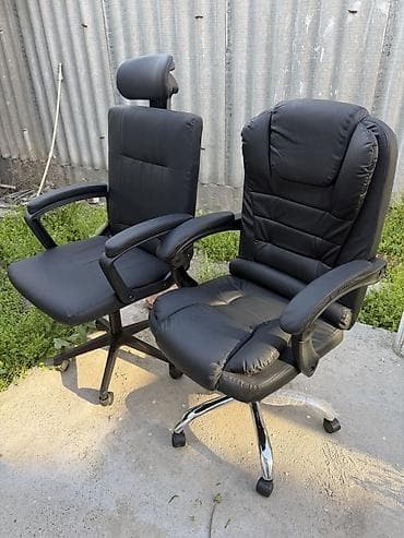 массажный кресло в бишкеке: Офисное кресло, Новый, С колесиками, цвет - Черный, Экокожа, Самовывоз, Платная доставка — 1