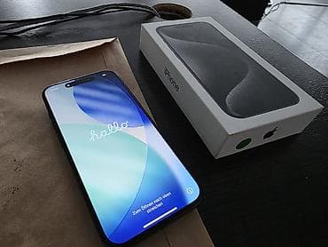 IPhone 15 Pro, Б/у, 256 ГБ, Black Titanium, Чехол, Коробка, 87 %