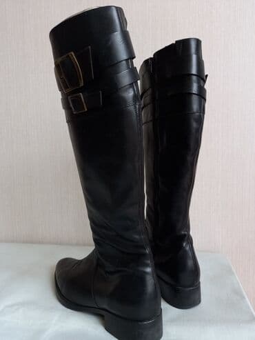 сапоги из натурального меха и кожи: Сапожки деми женские кожаные на молнии. Высота 44 см, объем 38 см — 3