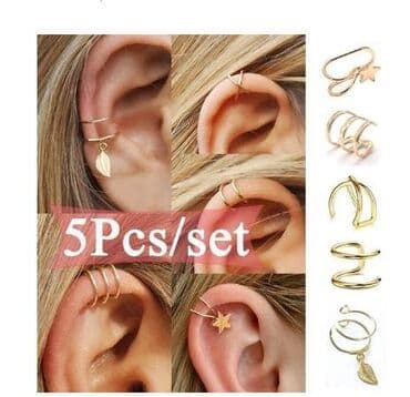 свадебные платья для покрытых: Серьги - клипсы, У каффы из нержавеющей стали, клипсы для ушей — 4