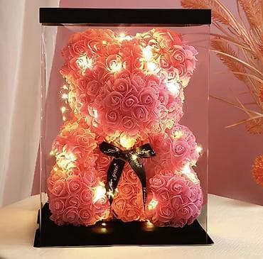 led light: Плюшевый мишка из роз в подарочной коробке с подсветкой отлично — 3