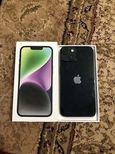 IPhone 14, Б/у, 128 ГБ, Midnight, Коробка, 83 %