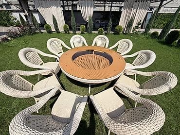 алюкобонд ош: Комплект садовой мебели, Стол, Ротанг — 9