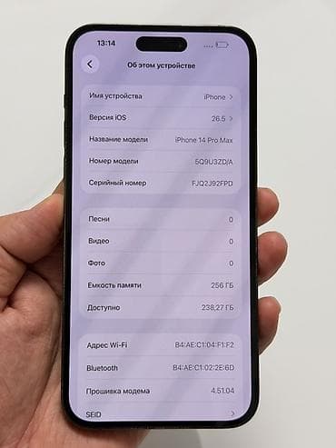 apple mac: IPhone 14 Pro Max, Б/у, 256 ГБ, Black Titanium, Защитное стекло, Чехол, Кабель, 89 % — 10