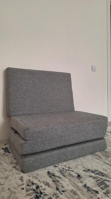 Жумшак креслолор: Складное кресло-матрас трансформер 2-в-1 Цвет: серый меланж — 3