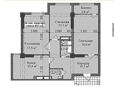 бишкек квартира купит: 3 комнаты, 85 м², Элитка, 10 этаж, ПСО (под самоотделку) — 3