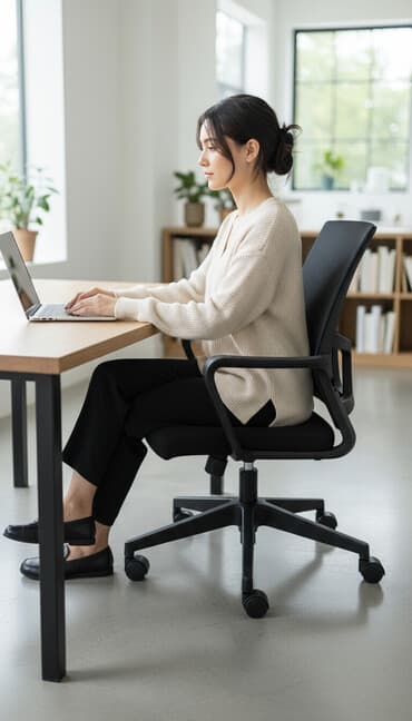 винтовой стул для пианино: Офисное кресло, С колесиками, цвет - Черный — 1