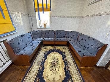 Кухонный мягкий уголок, Дерево, цвет - Голубой