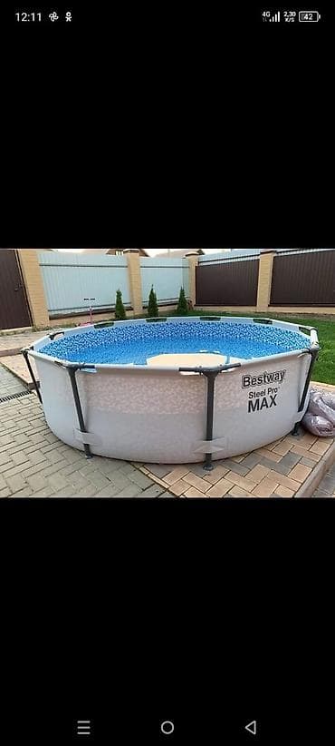 Каркасный круглый бассейн Bestway Steel Pro MAX. - Тип: наземный
