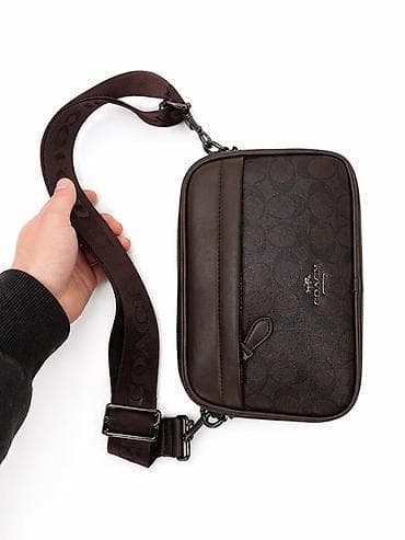 Классическая сумка, Coach, Материал: Комбинированный материал, Застежка на молнии, Унисекс