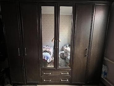 Уктоочу бөлмө гарнитуру, Колдонулган, Эки кишилик керебет, Шкаф, Комод, Акылуу жеткирүү, түсү - Кара lalafo.kg да Уктоочу бөлмө гарнитуру, Колдонулган, Эки кишилик керебет, Шкаф, Комод, Акылуу жеткирүү, түсү - Кара