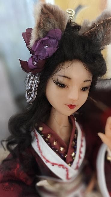 костюм для танцев живота: Коллекционная авторская кукла «Кitsune/девушка - лиса» в восточном — 4