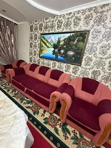 Үй жана бакча: - Комплектация: диван 3-местный ( раскладывается)+ 2 кресла+ 2-местный — 1