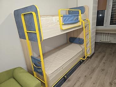 Продукты питания: Двухъярусная детская кровать, ЛДСП, цвет - Желтый — 4