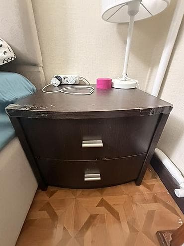 Уктоочу бөлмө гарнитурлары: Уктоочу бөлмө гарнитуру, Шкаф, ДСП, түсү - Күрөң — 1